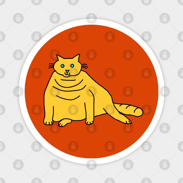 Yellow Chonk Cat Magnet by ellenhenryart